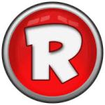 Letter R red and silver in a circle
