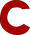 Letter C solid red